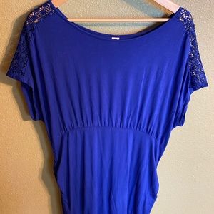 *LAST DAY* Blue Embroidered Fitted Dress